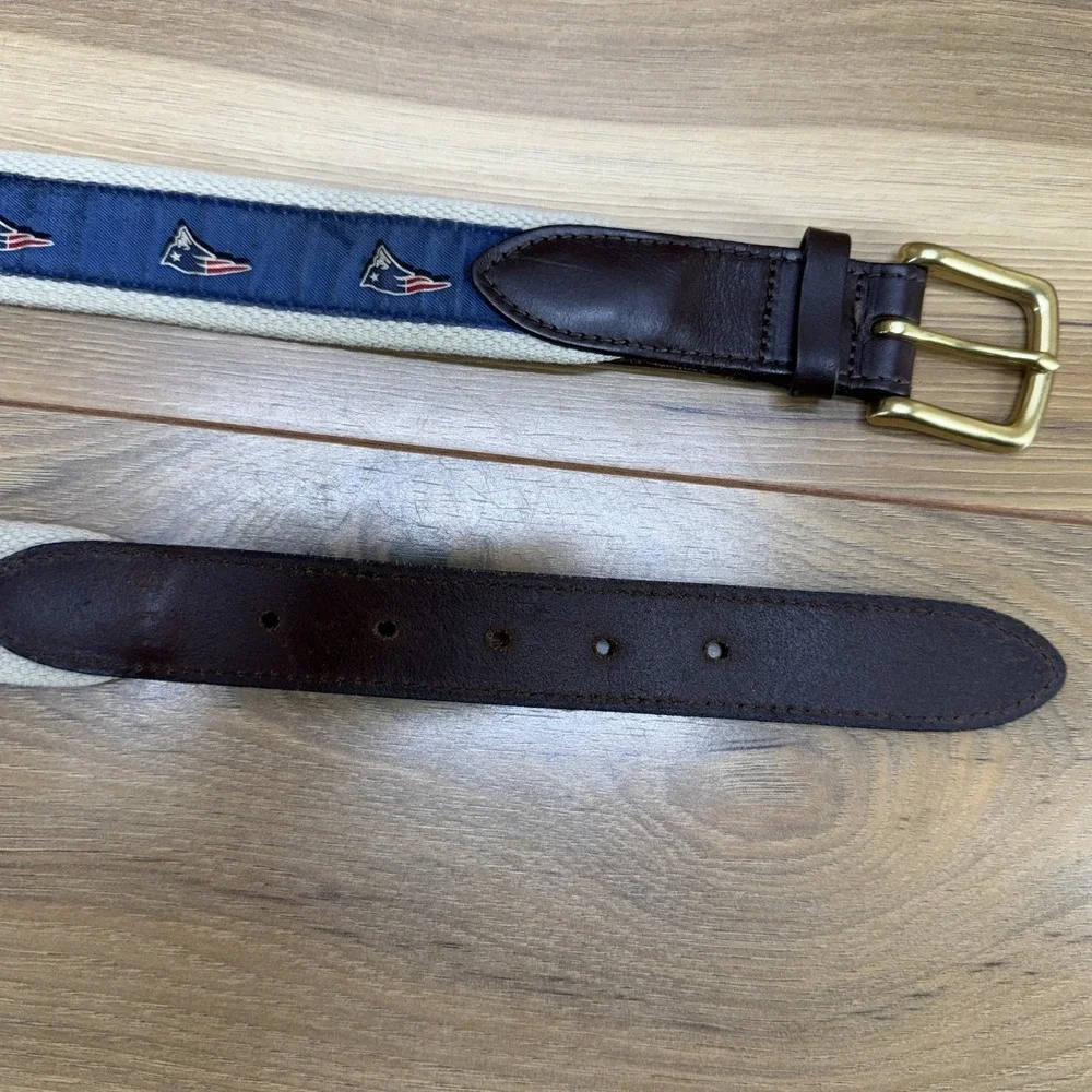 Vineyard‎ Vines Mens Belt Size 32 New England Patriots Golf Blue USA Made